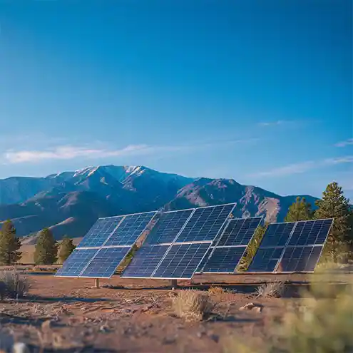 Solar panels on the desert floor